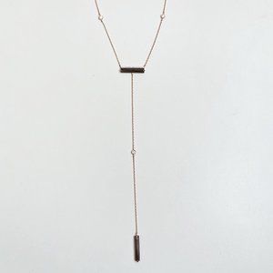 Henri Bendel Rose Gold Labradorite Y-Necklace
